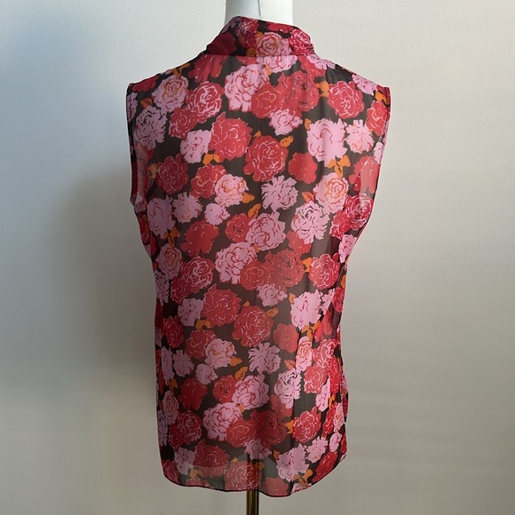 Women’s Silk Blazer Silk Sleeveless Top Floral Tapestry Feminine Office Set 8P - Picture 5 of 15